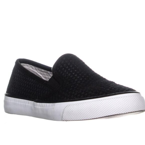 Sperry Shoes - Sperry Seaside Perforated Emboss Suede Slip on Sneaker